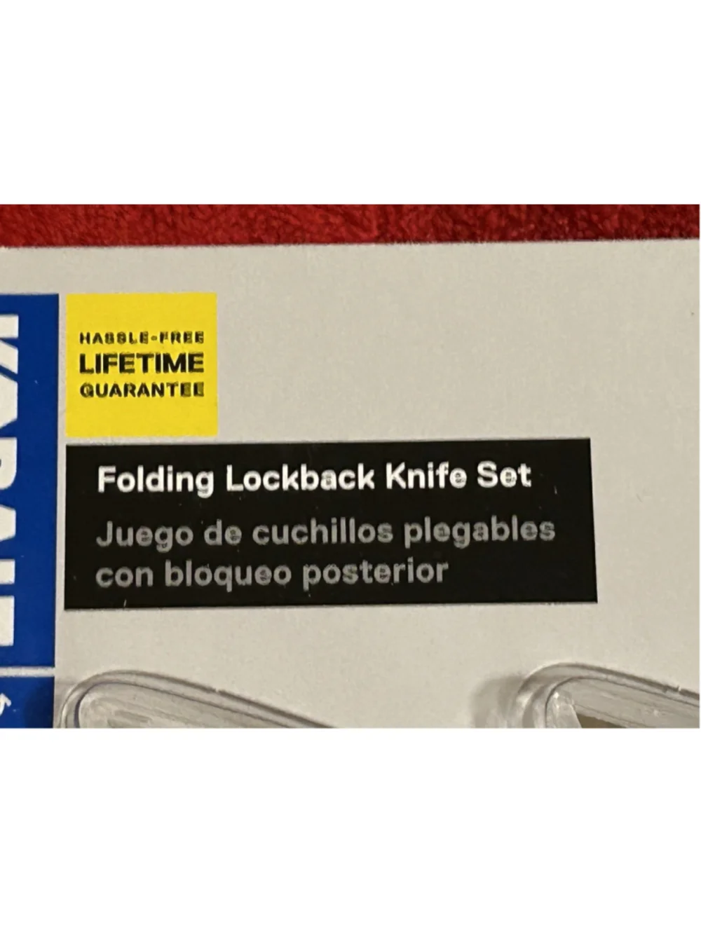 Kobalt Folding Lockback Knife Set Three Knives with Blades Installed